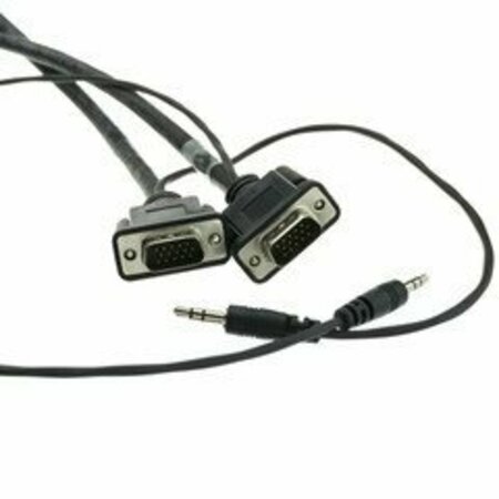 SWE-TECH 3C Plenum SVGA Cable w/ Audio, Black, HD15 Male + 3.5mm Male, Coaxial Construction, Shielded, 50 foot FWT11H1-29150
